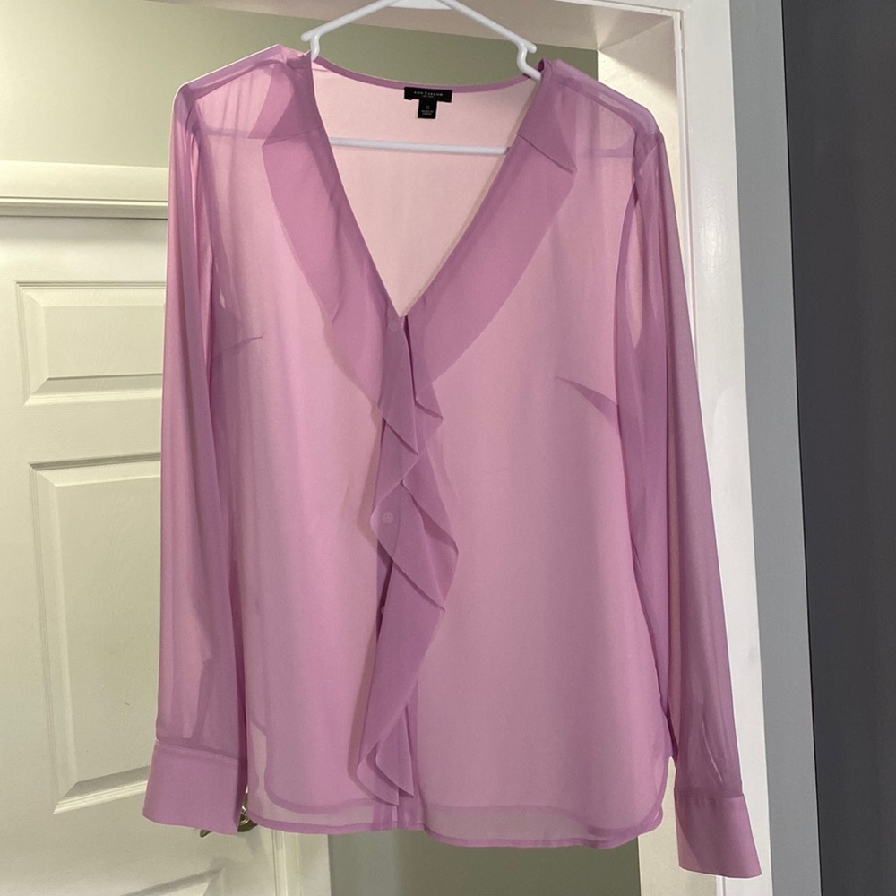 Sheer light purple Ann Taylor top size small